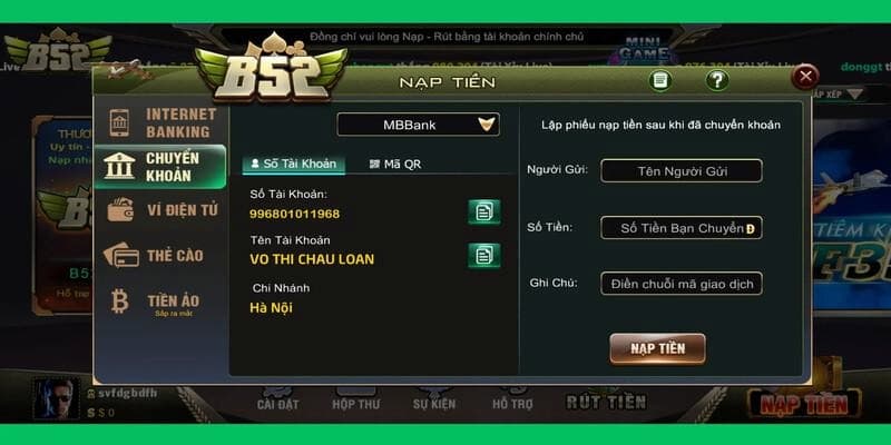 Mẹo tối ưu khi nạp tiền B52club